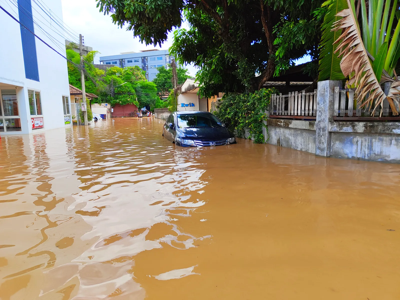 Street flooding: cars submerged